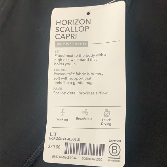 ATHLETA Horizon Scallop Capri Black NWT - Picture 4 of 4